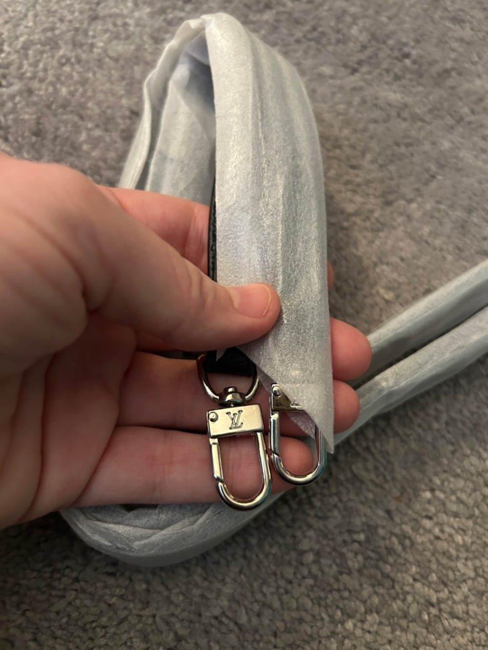 Leather Strap Crossbody Replacement - Black - Picture 2 of 4